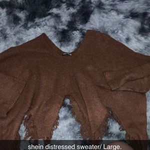 Shein distressed sweater